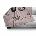 thumbnail image 3 of Music Soft Flannel Fleece Throw Blanket, Music Letters Written by Cassette Tape Loud Improvisation Beat Pulse Tempo Image, Cozy Plush for Indoor and Outdoor Use, 50" x 60", Pink Black, by Ambesonne, 3 of 6