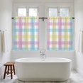 thumbnail image 4 of Easter Plaid Kitchen Curtains 45 Inch Length, Spring Buffalo Plaid Simple Colorful Tiers Curtains for Bathroom Bedroom Cafe, Light Filtering Small Window Treatment Short Drapes 2 Panels 42"Wx45"L, 4 of 8