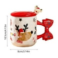 thumbnail image 3 of Hometravel Christmas Art Ceramic Cup, Lidded Mug with Matching Spoon Set, Household Drinkware for Coffee, Tea, Daily Use, Couple Gift Idea, 3 of 8