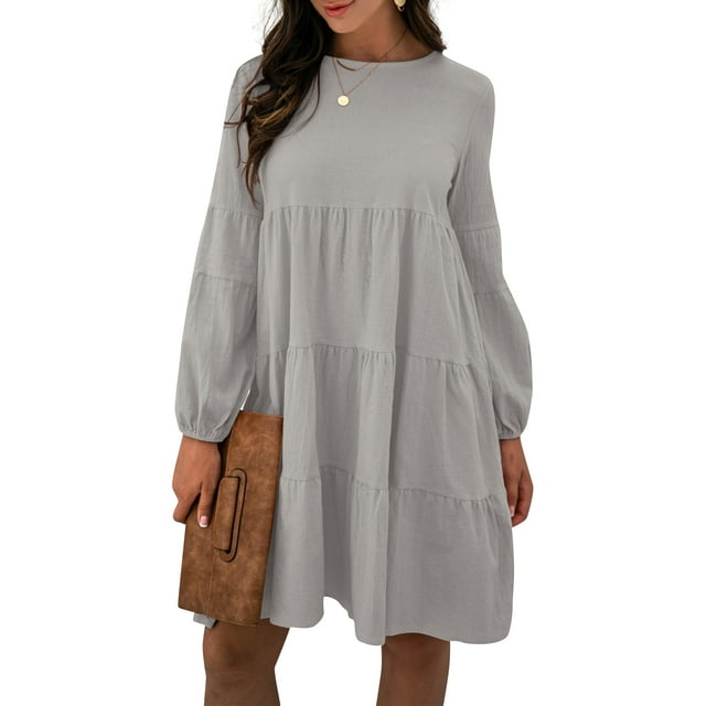 Vestido acampanado de manga larga para mujer Abanopi Vestido