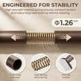 thumbnail image 3 of No Drill Tension Rod - Extra Long Room Divider 43-142inch, Adjustable Spring Shower Curtain Rod for Closet/Balcony, Non-slip Telescopic Pole (Brown), 3 of 8
