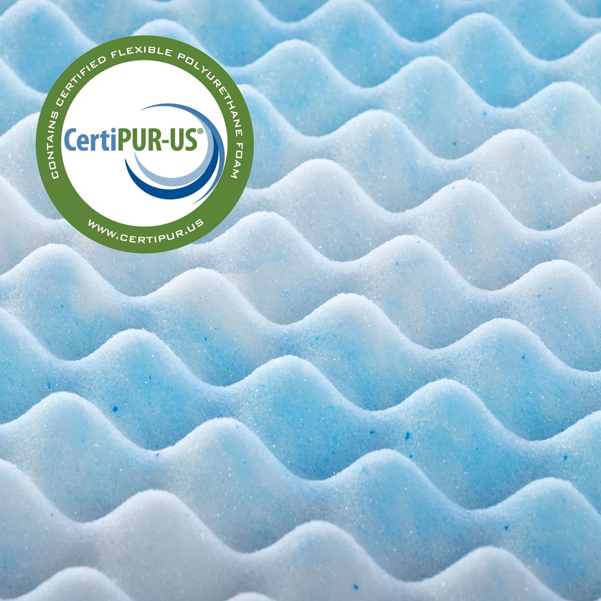 Zinus 2" Swirl Gel Cooling Memory Foam Mattress Topper, Twin