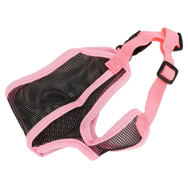 Bulldog Training Muzzle, Breathable Short Snout Dog Muzzle Prevent Biting Stable Fixing For Shar Pei Pink S