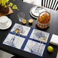 thumbnail image 3 of Nautical Navy Placemats Set of 6, Blue Lighthouse Boat Compass Ocean Placemats for Dining Table, Place Mats for Kitchen Tabletop, Waterproof Wipeable Dining Table Mats Set, 3 of 9