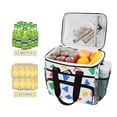 thumbnail image 2 of FORMRS Insulated Cooler Bag 24 Cans Capacity Soft Leakproof Lunch Box with Side Pockets, Blue Retro Triangles, 2 of 7
