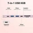 thumbnail image 6 of BENFEI 7-in-1 USB C Hub with HDMI(4K@60Hz), 2 USB-A, 1 USB-C Data, 100W Charge, SD/TF Card Reader, Silicone Tangle-Free Cable Compatible with MacBook Pro/Air, iPad Pro, iMac, iPhone 15 Pro/Pro Max, 6 of 7