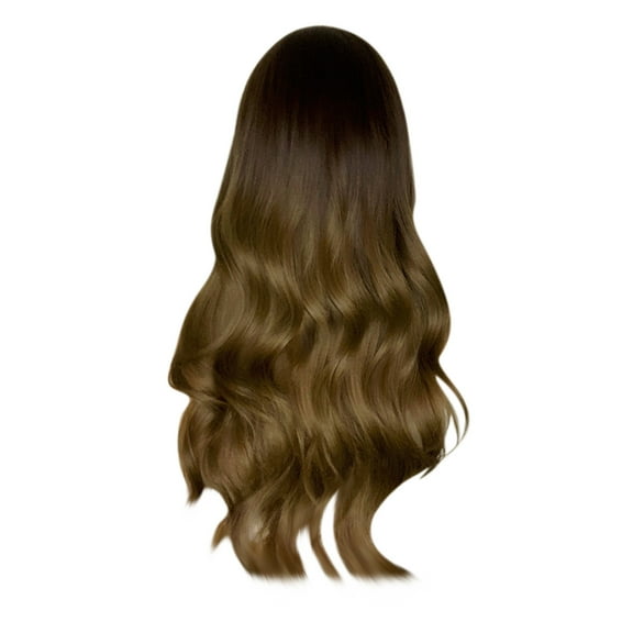 Beauty Under $15 Eight-Character Bangs Long Curly Hair Brown Wig Female Curly Hair Wig Multicolor One Size