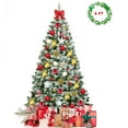 thumbnail image 5 of Gymax 6ft Snow Flocked Christmas Tree Hinged Artificial Pine Tree w/ Metal Stand, 5 of 10