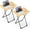 Natural, variant on Foldable TV Tray Set with Stabilizers, Waterproof Scratch-Resistant Dinner Table for Home Use, 16.9" x 13.0" x 24.2", Black