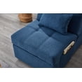 thumbnail image 6 of Pull Out Sofa Bed With Headboard Linen Fabric Love Seat Couch Modern Love Seat Futon With Sides Pockets, 6 of 9