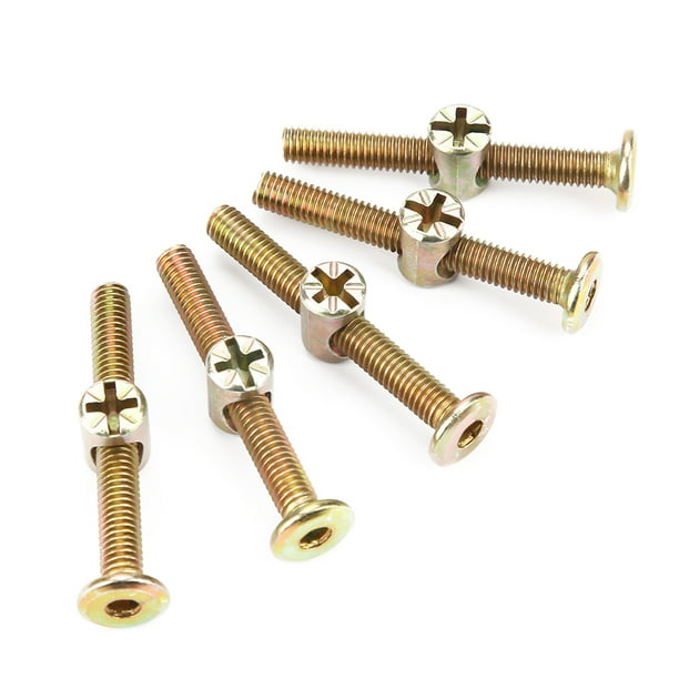 Conector de muebles, 10PCS M6 Conector de acero al carbono Perno Sujetador de muebles Estética elegante