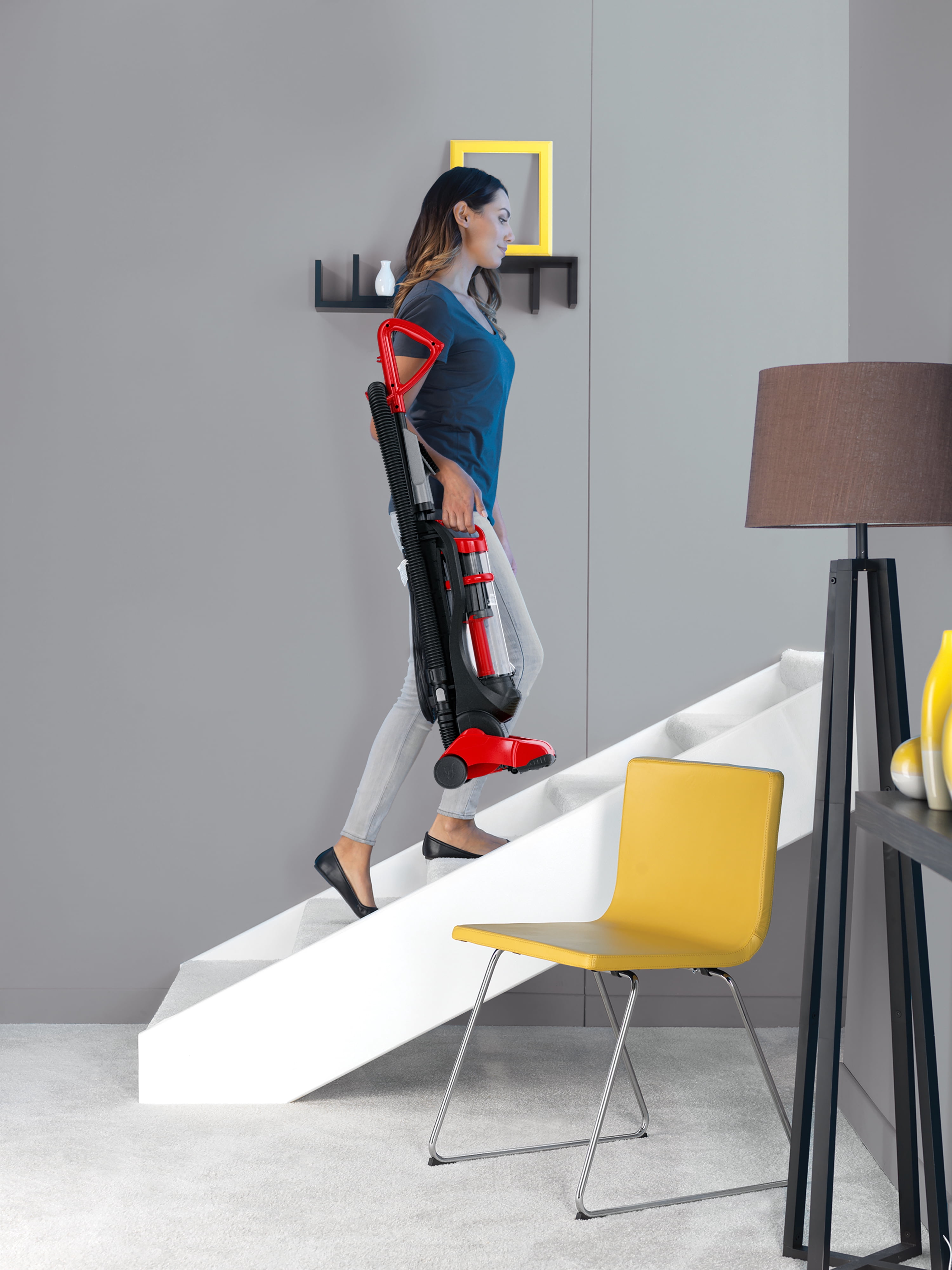 Dirt Devil Bagless Upright Vacuum, Power Express, Pet Friendly, for Hard Floor and Carpet, Lightweight, Height Adjustment, Crevice Tool, UD20120, Red