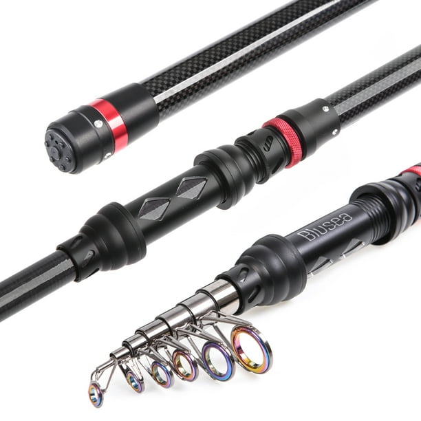 Blusea Fishing Rod and Reel Combo Carbon Fiber Telescopic Fishing