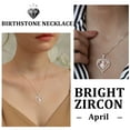 thumbnail image 4 of Beautlace 925 Sterling Silver Cross Necklace,April Birthstone Heart Pendant Necklace Jewelry Birthday Christmas Anniverry Mothers Day Gifts for Women Mom, 4 of 12