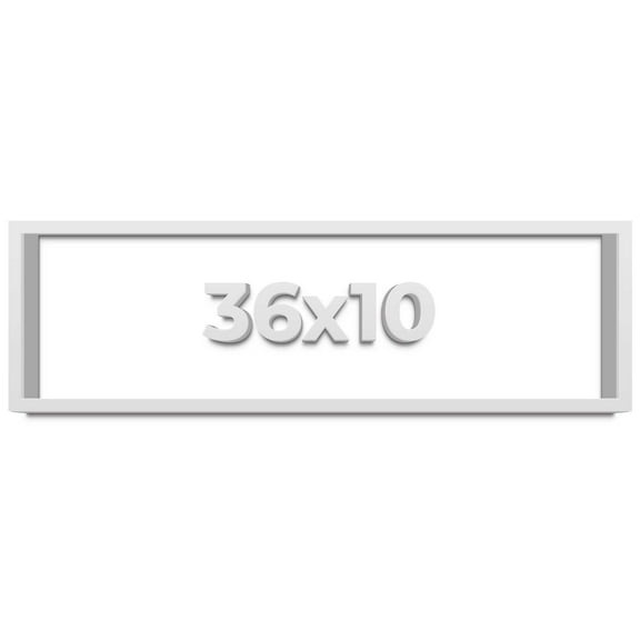 36x10 Shadow Box Frame White | 1 Inches Deep Real Wood Contemporary Shadowbox Display Frame | UV