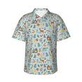 thumbnail image 2 of Yiaed Tribal Animals Print Hawaiian Shirt for Men Short Sleeve Button Down Shirts Beach Shirts for Men-X-Large, 2 of 5