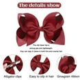 thumbnail image 6 of 2PCS 6" Big Hand-made Grosgrain Ribbon Solid Color Hair Bows Alligator Clips Hair Accessories for Little Teen Toddler Girls Kids, 6 of 6