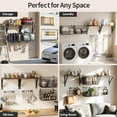 thumbnail image 7 of Garage Shelving Wall Mounted, Heavy-Duty Garage Wall Shelving with Baskets & Hooks Supports up to 154 LBS in Total, Tool Storage Organizer for Home, Garden, Kitchen, Laundry Room, 7 of 7