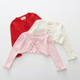thumbnail image 5 of GYRATEDREAM Kids Girls Cardigan Sweaters Toddler Long Sleeve Cable Knitted Cropped Sweater Button Closure Tops for 1-8Y White, 5 of 8