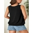 thumbnail image 3 of Women Summer V Neck Tank Top Loose Fit Flowy Sleeveless Shirt, 3 of 6