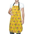 thumbnail image 3 of Goofa Mardi Gras Crayfish and Fleur de lis Printed Waterproof Apron 33" Chef Aprons for Men Heavy Duty Chemical Work Apron Adjustable Bib Apron, 3 of 9