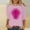 Pink, variant on HOMBOM Casual Tops For Women Red 3/4 Sleeve Round Neck Shirts Easter Cross Print Easter Clothes Women XXXXL