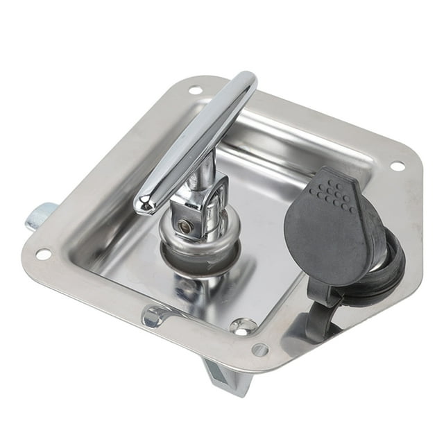 Trailer Door Latch T Handle With Lock, Folding T Handle Latch Tool Box Latch Replacement For Trailer Door RV Truck Bed Toolboxes