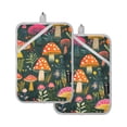 thumbnail image 7 of Yayeee Pot Holders Kitchen Heat Resistant with Pocket 7"x9.8" Cotton Oven Cooking Hot Pads, Orange Mushroom, 7 of 7