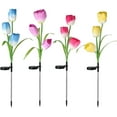 thumbnail image 2 of Solar Flower Lights, Outdoor Waterproof LED Tulip Stake Lights Garden Landscape Lights for Pathway Lawn Patio Yard Decorative, Pink, 2 of 10