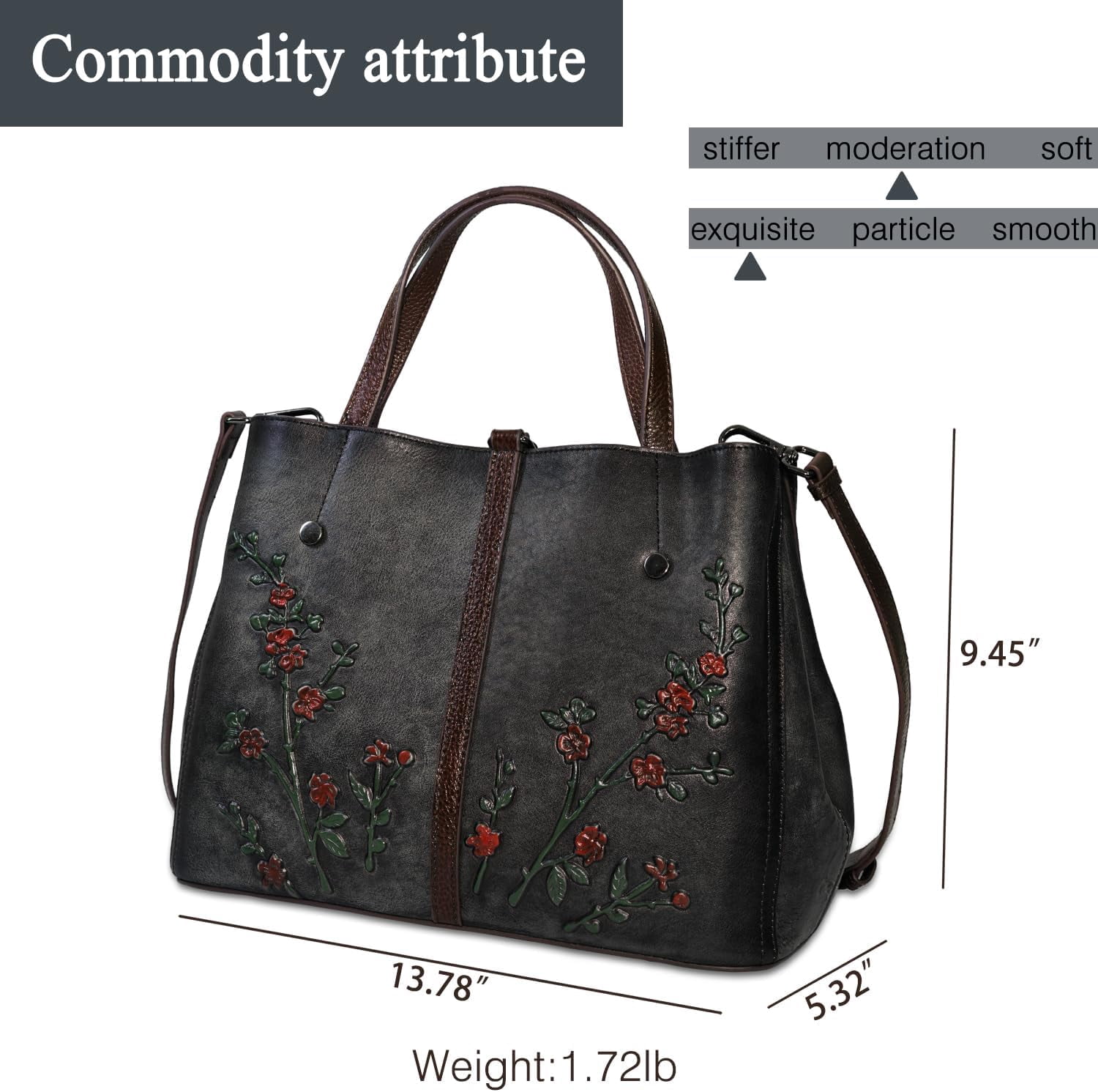 Kwuty Leather Satchel for Women Top Handle Bags Handmade Purse Vintage Embossed Leather Crossbody Handbags Hobo Bag