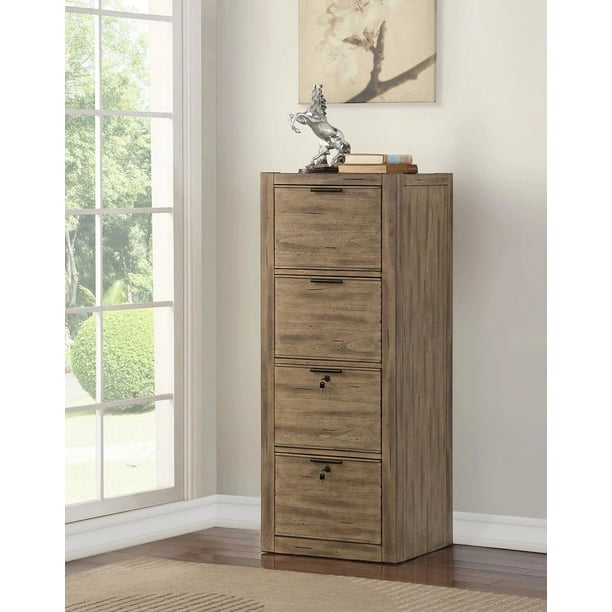 Fc Design Tall File Cabinet With 2 Locking Drawers In Distressed Wood Finish Com Fc Design Tall File Cabinet With 2, Tall File Cabinet With Shelves
