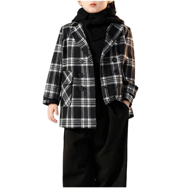 Childrens Coat,Casual Medium Large with Pockets Buttons Winter Warm Outerwear,Long Coat