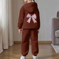 thumbnail image 4 of Gelikeya Girls Graphic Jogging Suits Sweatsuits 2 Piece Set Oversized Hoodie and Sweatpants Fall Winter Clothes (Coffee, 2-3 Years), 4 of 7