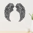 thumbnail image 3 of Decoración de la pared de poras de ángel de metal, alas grande de ángel arte de pared de luz cálida negra para centros comerciales, 3 of 7