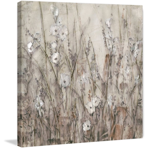 Marmont Hill "Tiny White Blooms" Painting Print on Wrapped Canvas