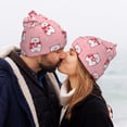 thumbnail image 5 of Picia pink Scarf bear Pattern Knitted Beanie Hat for Men and Women , Unisex Winter Warm Stretchy Knit Cap Thick Fisherman Beanies Cuffed Plain Skull Caps, 5 of 6