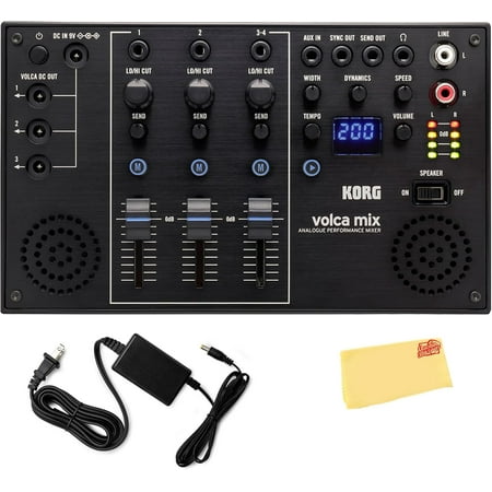 Korg Volca Mix Analogue Performance Mixer - Bundle with Power Supply, and Austin Bazaar Polishing Cloth