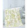 thumbnail image 3 of Boho Yellow Floral Bath Towels for Bathroom Set,Luxury Microfiber Towels Gifts for Women,Beach Kitchen Hand Hair Face Towel and Dish Washcloth,Vintage Farmhouse Paisley Plant Leaf Towels+Set, 3 of 7