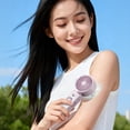 thumbnail image 5 of ROLKFUK Handheld Fan with Semiconductor Ice Cooling, USB Rechargeable Foldable Digital Display High-Speed Portable Fan for Travel, Pink, 5 of 8
