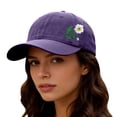 thumbnail image 4 of QASIEATN Women's Everyday Wear Accessories Floral Embroidered Baseball Cap for Women Fashion Myosotis Printed Trucker Hat Romantic Couples' Gifts, 4 of 4
