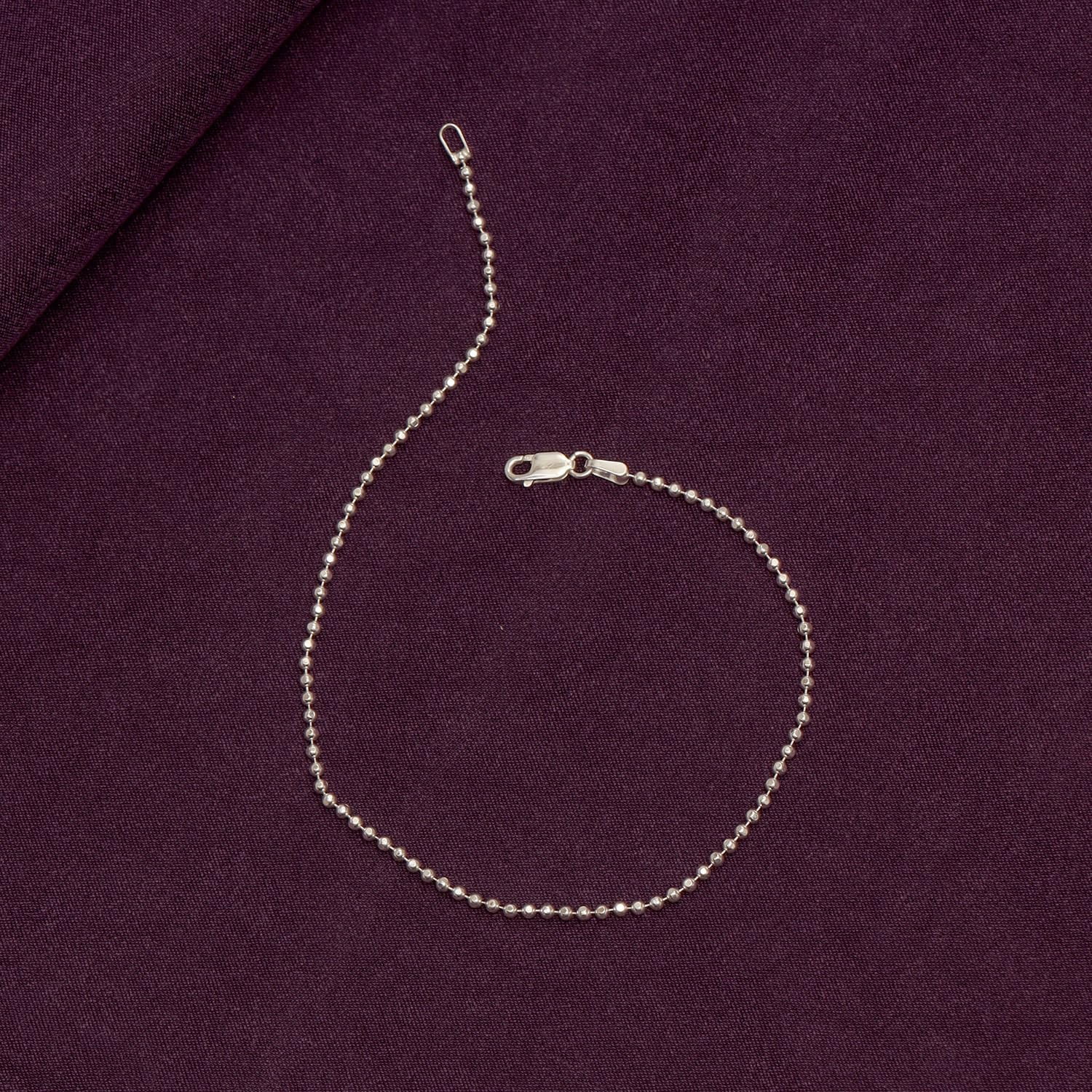 LeCalla 925 Sterling Silver Basic Ball Chain Link Anklets Summer Jewelry for Women and Teen 10" Inch