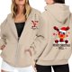 thumbnail image 1 of WILLBEST Sudadera con Capucha para Mujer, Estilo Casual, con Estampado Navideño, Cremallera, Manga Larga, Bolsillo y Cordón Ajustable Grande, 1 of 8