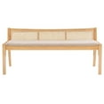 thumbnail image 2 of Pemberly Row 147" Padded Seat Transitional Wood/Foam Bench in Beige/Natural, 2 of 11