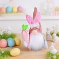 thumbnail image 5 of weibbin Easter Bunny Gnome Doll Cute Bunny Plush Scandinavian Troll Figure for Home Shelf Tabletop Spring Decor Pink A 10in, 5 of 6