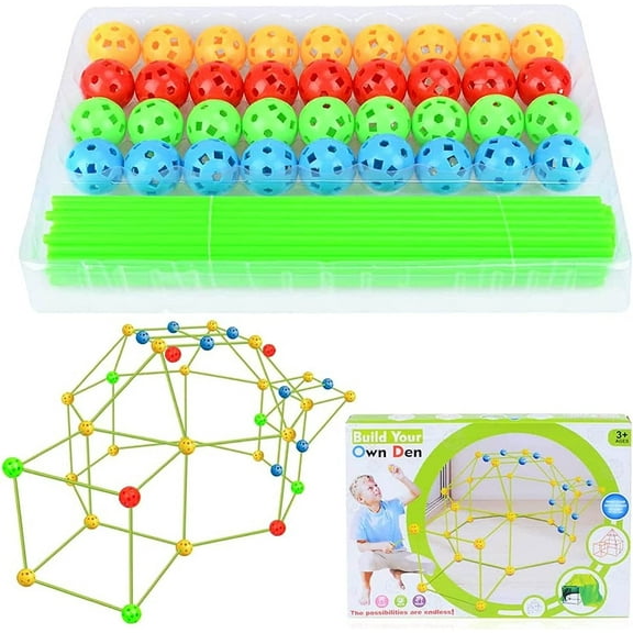 MMTX Kids Construction Fort Building Kit Building Construction Toys Build Your Own Den Kit Engineering Building Blocks DIY Assembly Toys Building Castles Tunnels Tent Rocket Tower Indoor & Outdoor