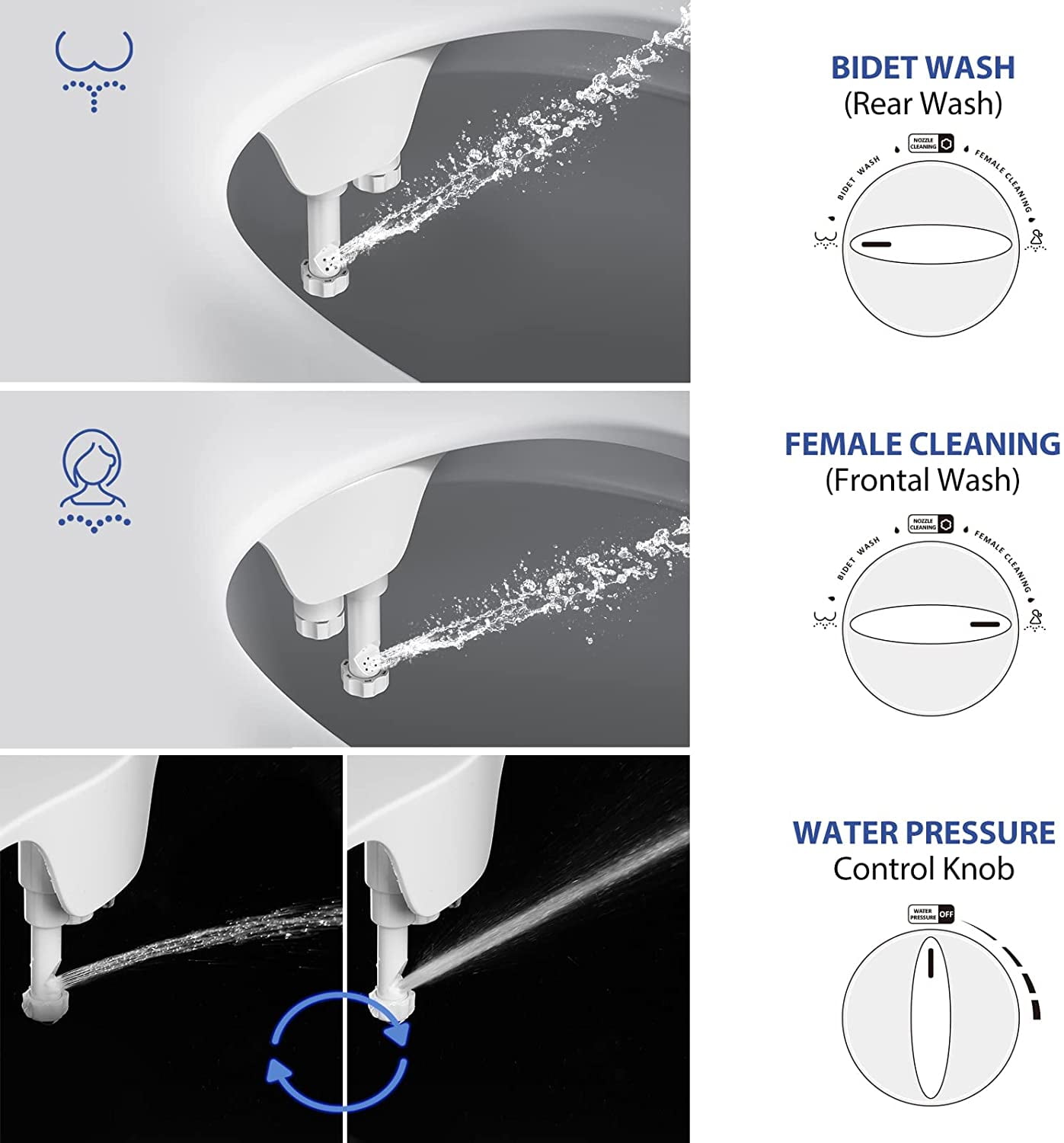 Buy Veken SelfCleaning Dual Nozzle (Feminine/Bidet Wash) Toilet Bidet