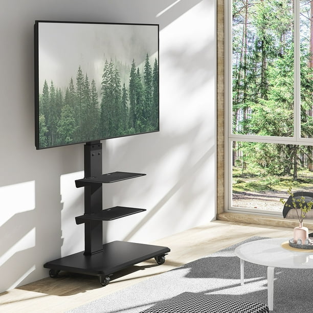 Mobile TV Stand Rolling TV Cart for 40 to 75 inch LCD LED Flat TVs