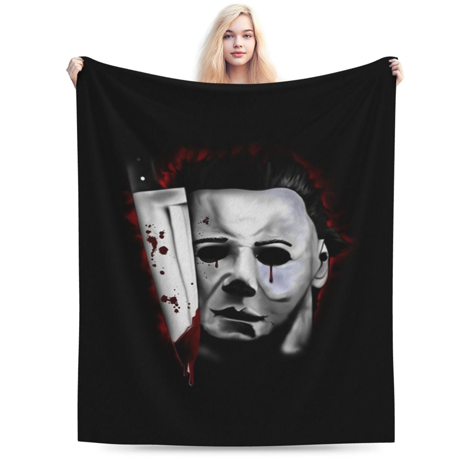 Horror Movie Michael Myers Throw Blanket 50"X40" Soft Flannel Lightweight Plush Air Conditioner Quilt Suitable For Sofa,Living Room,Bedroom,Double Bed