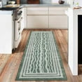 thumbnail image 2 of Hallway Rugs 8x10 Rug Runner Printed Vintage Floral Machine Washable Kitchen Runners Non-Slip Rubber Backed Runners for Hallways Laundry Room Distressed Boho Rugs for Entryway Bedroom, Green, 2 of 9