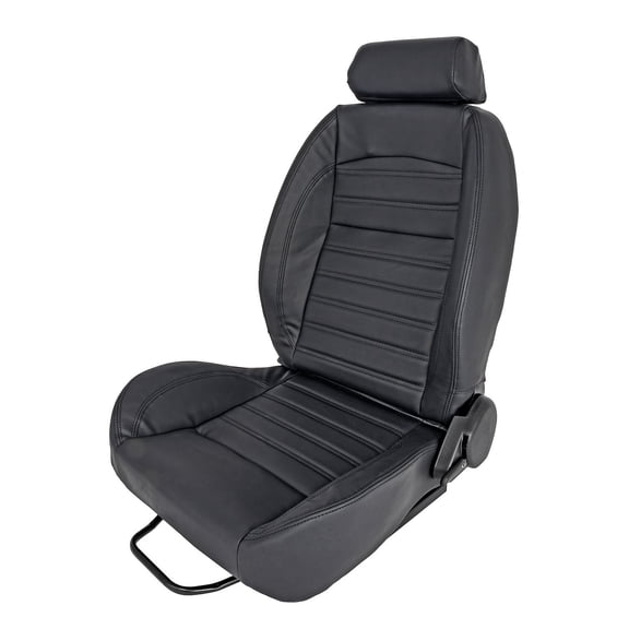 JEGS Retro Low Back Reclining Bucket Seat with Headrest, Left/Driver Side [Black]